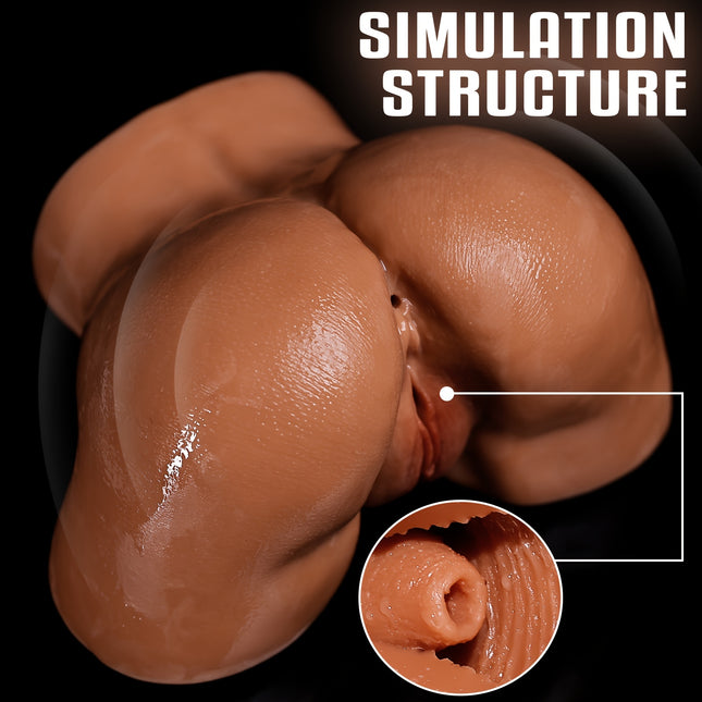 2.3KG Lifelike TPE Butt Model – Realistic Skin Texture with Simulated Channel, Headless Male Practice Doll for Adult Use