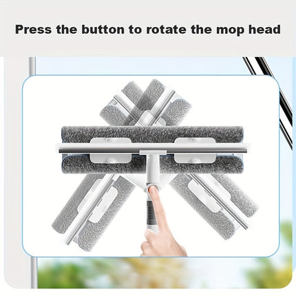 2-in-1 Multi-Functional Glass Wiper – Stainless Steel & Plastic Window and Surface Cleaner for Bathroom, Glass, Floors, and Outdoor Use