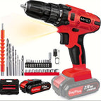 Red Cordless Drill+2 Battery