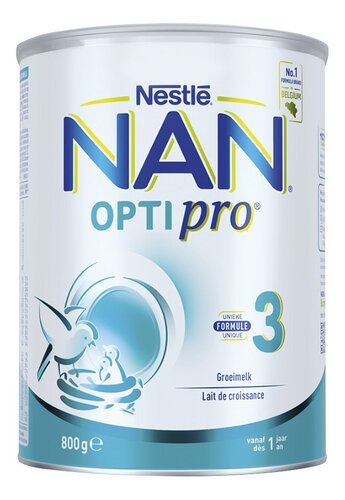 Nestlé NAN OPTIPRO 3 Growing-Up Milk 1+ Year – 800g x9 | Baby Formula Powder | Palm Oil Free | Halal | Free EU Shipping over €379