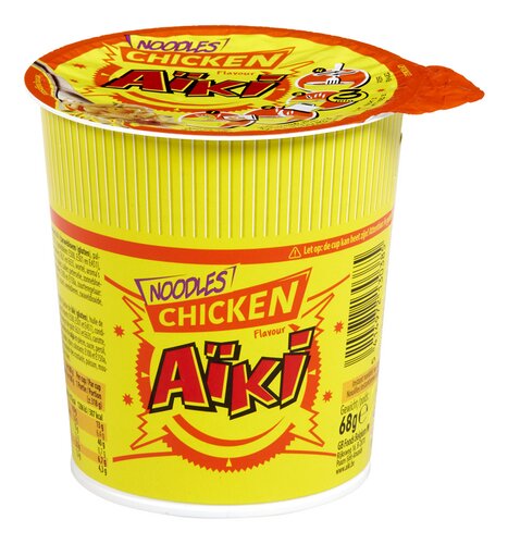 AIKI Instant Chicken Noodles Cup – 68g x6 | Savory & Quick Meal | With Chicken Flavor | Free EU Delivery Over €379
