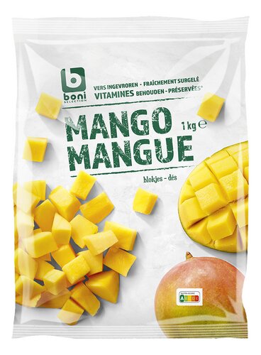 BONI Selection Frozen Mango Chunks – 1kg x6 | 100% Pure Fruit | Vegan, Halal, Alcohol-Free | Free EU Delivery Over €379
