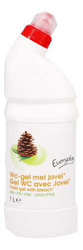 EVERYDAY Toilet Gel Cleaner with Bleach – Eucalyptus & Pine Scent, 1L (Box of 24) | Powerful WC Gel | Free EU Shipping