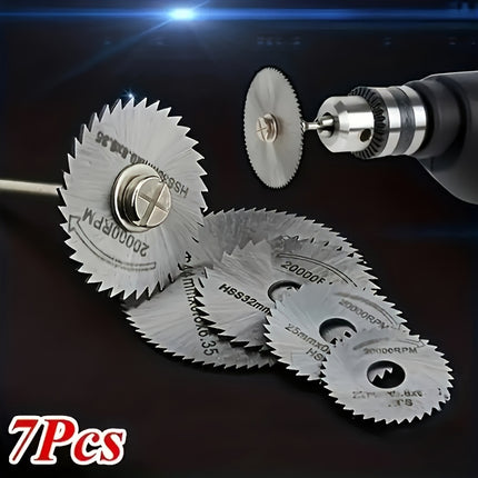 7pcs High-Speed Steel Cutting Blade Set – For Wood, Plastic, Copper, Aluminum & Soft Metals