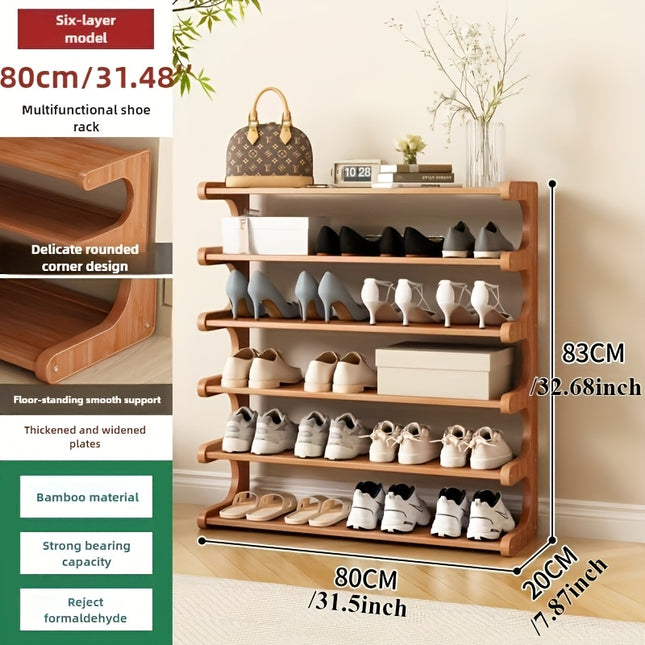 Multi-Layer Bamboo Shoe Rack – Space-Saving Freestanding Shelf for Entryways, Dorms & Apartments