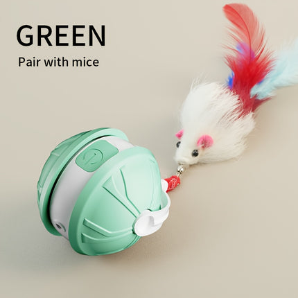 Dual-Mode USB Rechargeable Laser Cat Toy with Teething Ball – Interactive Smart Pet Trainer for All Breeds