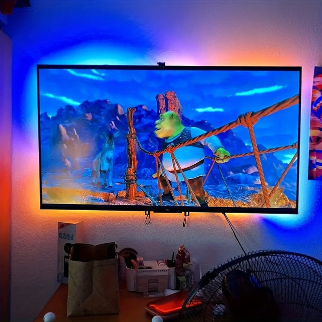 RGBIC LED TV Backlight Strip – App Control, Motion Sensor, USB Powered for TVs & Monitors (35"–80")