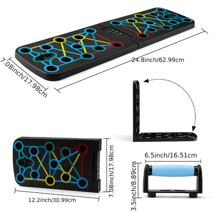 11pcs Push Up Board Set with Resistance Band – Portable, Foldable Home Gym Push Up Bars for Strength Training