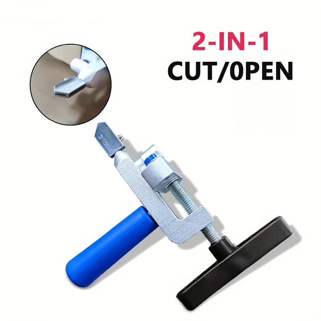 2-in-1 Manual Glass & Tile Cutter – Diamond Roller Wheel Tool with Adjustable Metal Base & Clamps | Portable, Precise, and Durable for DIY & Construction Work
