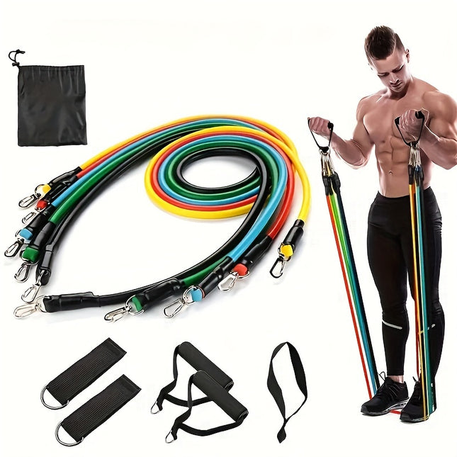 11-Piece Resistance Band Set – Multi-Functional Upper Body Fitness Kit, Stackable Strength Levels