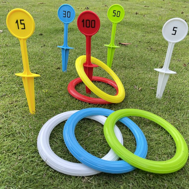 Outdoor Ring Toss Game Set – Fun Beach & Grass Activity for Family & Friends – Durable PP Material, Age 14+