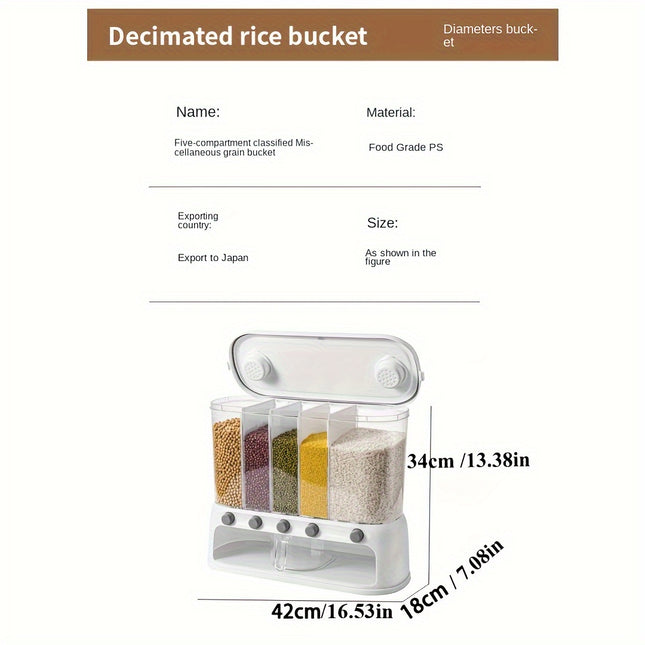 Airtight Kitchen Storage Container 🍚 | Divided Square Organizer for Rice, Pasta, Beans & Spices