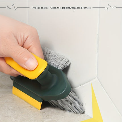 2-in-1 Crevice & Floor Scrub Brush – Medium Firm Plastic Bristles, Portable Design for Bathroom, Kitchen & Home Cleaning