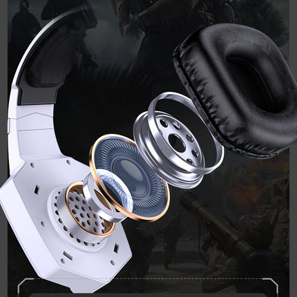 ONIKUMA 7.1 Wireless Gaming Headset | RGB Lights | Detachable Mic | Type-C Charging | White Hexagon Design