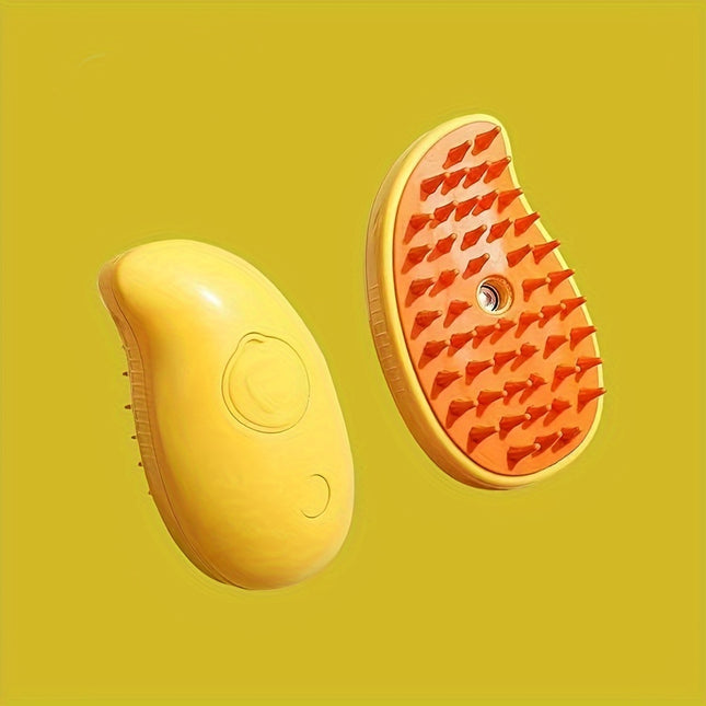 USB Rechargeable Steam Cat Brush – Self-Cleaning Silicone Massage Comb for Cats & Dogs