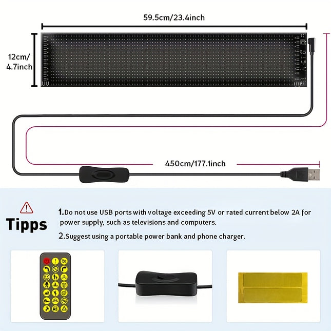 Ultra-Wide Curved LED Flexible Screen – 14.7" Multi-Mode Outdoor Display for Advertising & Car Decoration