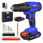 Blue Cordless Drill+2 Battery