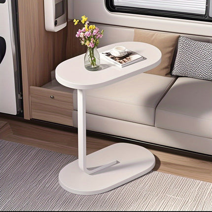 Adjustable Height Sofa Side Table – Modern Wood & Metal Accent Table for Living Rooms, RVs, Offices & Bedsides