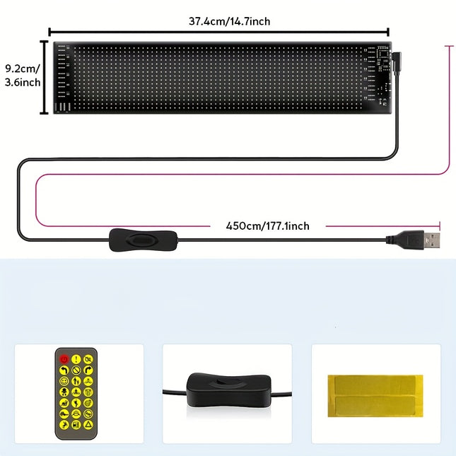 Ultra-Wide Curved LED Flexible Screen – 14.7" Multi-Mode Outdoor Display for Advertising & Car Decoration