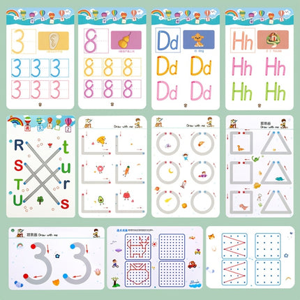 122-Page Reusable Magic Practice Copybook Set – Pen Control, Drawing & Writing Workbook for Kids Ages 3+