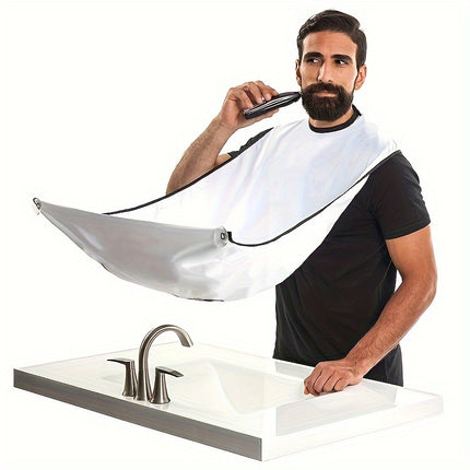 1pc Men’s Beard Trimming Apron with Suction Cup – Mess-Free Shaving Catcher for Easy Cleanup