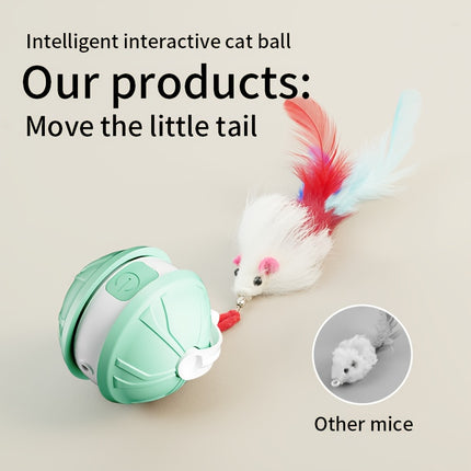 Dual-Mode USB Rechargeable Laser Cat Toy with Teething Ball – Interactive Smart Pet Trainer for All Breeds