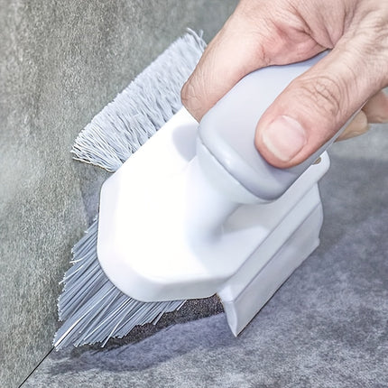 2-in-1 Crevice & Floor Scrub Brush – Medium Firm Plastic Bristles, Portable Design for Bathroom, Kitchen & Home Cleaning