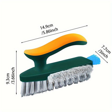 2-in-1 Crevice & Floor Scrub Brush – Medium Firm Plastic Bristles, Portable Design for Bathroom, Kitchen & Home Cleaning