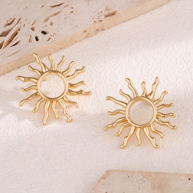 Chic Sunflower Stud Earrings | KC Gold-Plated | Elegant Summer Style