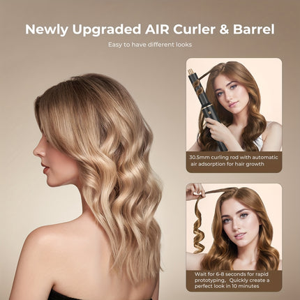 5-in-1 Ionic Hair Styler & Blow Dryer – Hot Air Curler, Straightening Brush, & Dryer Set | No Heat Damage | Fast Drying Tool