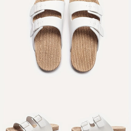 Men's Open Toe Buckle Strap Slippers – Breathable & Stylish for Daily Comfort