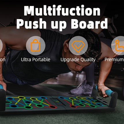 11pcs Push Up Board Set with Resistance Band – Portable, Foldable Home Gym Push Up Bars for Strength Training