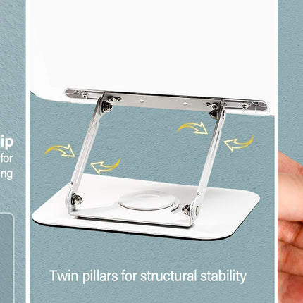 Adjustable Acrylic Book Stand with 360° Rotating Base – Foldable Desktop Reading Holder with Elastic Page Clips & Height Adjustment