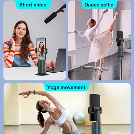 Automatic Face Tracking Tripod – 360° Intelligent Rotating Phone Holder with Gesture Control, No App Needed, Ideal for Vlogs & Live Streaming