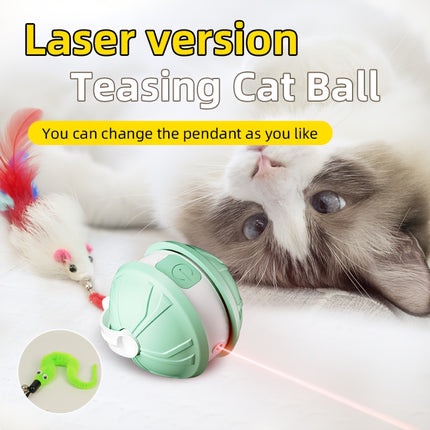 Dual-Mode USB Rechargeable Laser Cat Toy with Teething Ball – Interactive Smart Pet Trainer for All Breeds