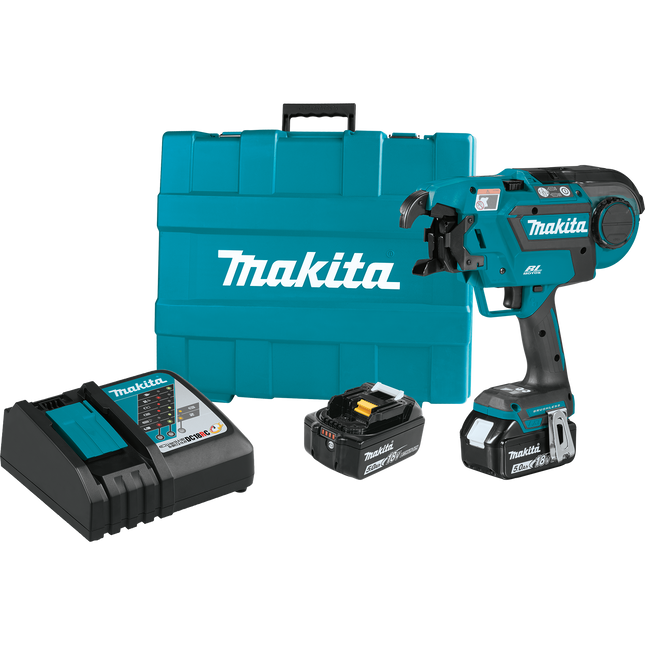 Makita 18V LXT® Brushless Cordless Rebar Tying Tool Kit (XRT01TK) – 5.0Ah Batteries, Fast Tying, Dual Modes