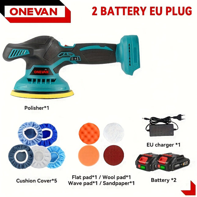 21V Dual-Power Buffer Polisher – 150mm Disc, 7000RPM, Wax & Polish Tool for Cars, Furniture & Home Cleaning