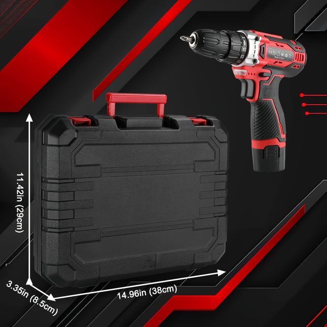 LIFERUN Cordless Drill Set – 2-Speed Rechargeable Electric Screwdriver with LED Light & 25+1 Torque, Battery & Fast Charger Included