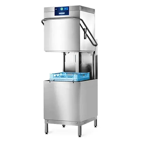 Hobart AMX-10B Pass-Through Dishwasher – 500x500 Basket | Drain, Soap & Rinse Aid Pump | 400V | Double-Walled | HACCP-Ready