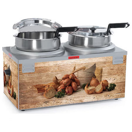 Nemco 6510A-2D7P Double 7 Qt Soup Warmer – Countertop, Stainless Steel, 1.1 kW, Dual Thermostat
