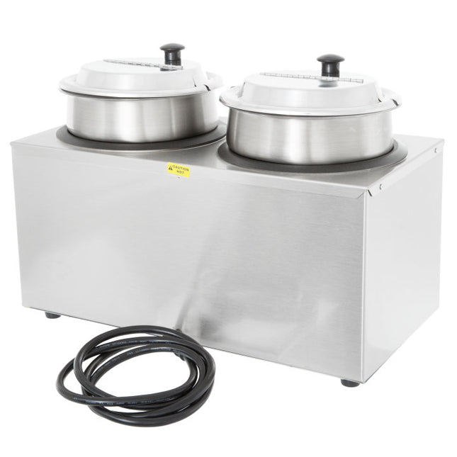 Vollrath Twin-Well 4 Qt. x 2 Cayenne® Countertop Rethermalizer – 120V, Dual Thermostat, Complete with Insets & Covers